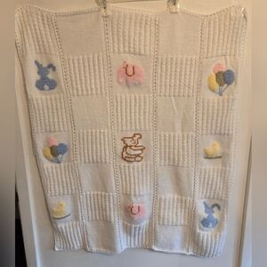 Handmade Knit Crochet Baby Crib Blanket Afghan Nursey Unisex